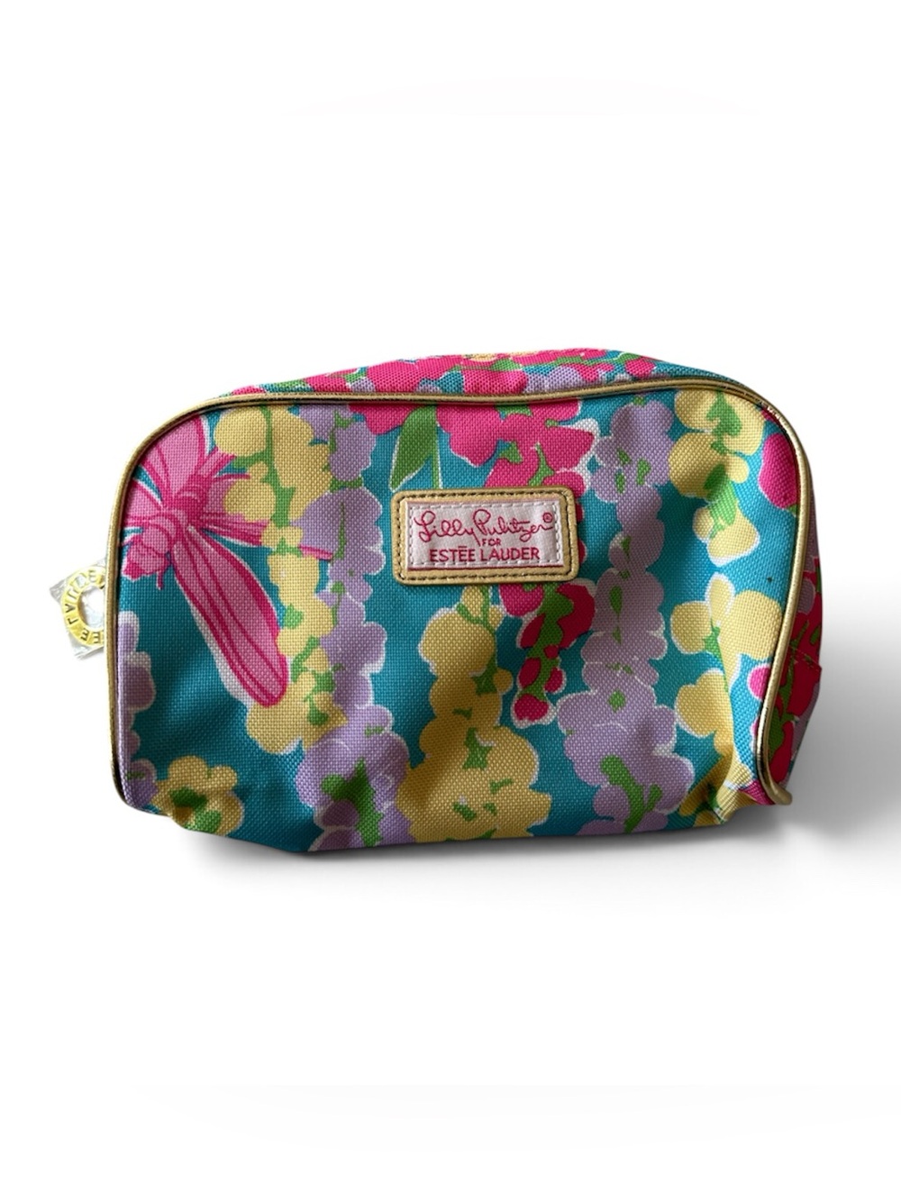 Lilly Pulitzer x Estรฉe Lauder Floral Cosmetic Makeup Bag Pink, Blue & Green